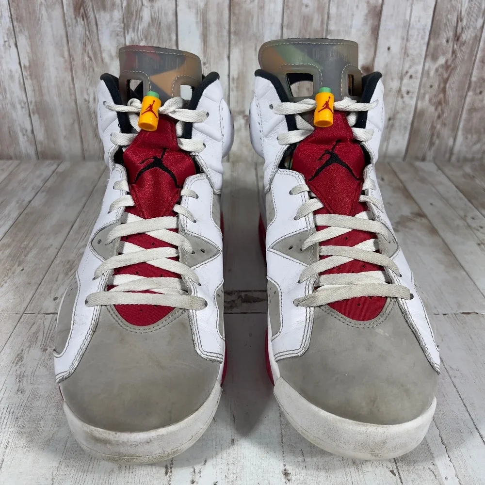 Jordan 6 Retro Hare Neutral Grey White True Red CT8529-062 Mens Size 11